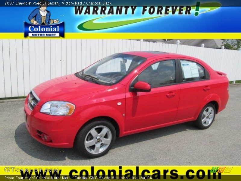 Victory Red / Charcoal Black 2007 Chevrolet Aveo LT Sedan