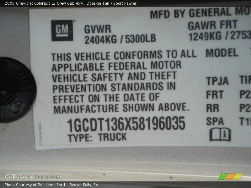 Doeskin Tan / Sport Pewter 2005 Chevrolet Colorado LS Crew Cab 4x4