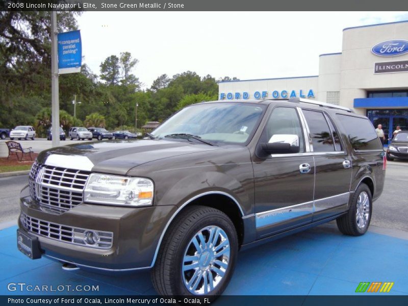 Stone Green Metallic / Stone 2008 Lincoln Navigator L Elite