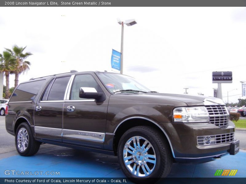 Stone Green Metallic / Stone 2008 Lincoln Navigator L Elite