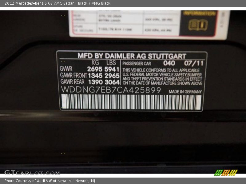Black / AMG Black 2012 Mercedes-Benz S 63 AMG Sedan