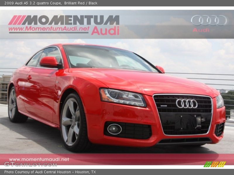 Brilliant Red / Black 2009 Audi A5 3.2 quattro Coupe