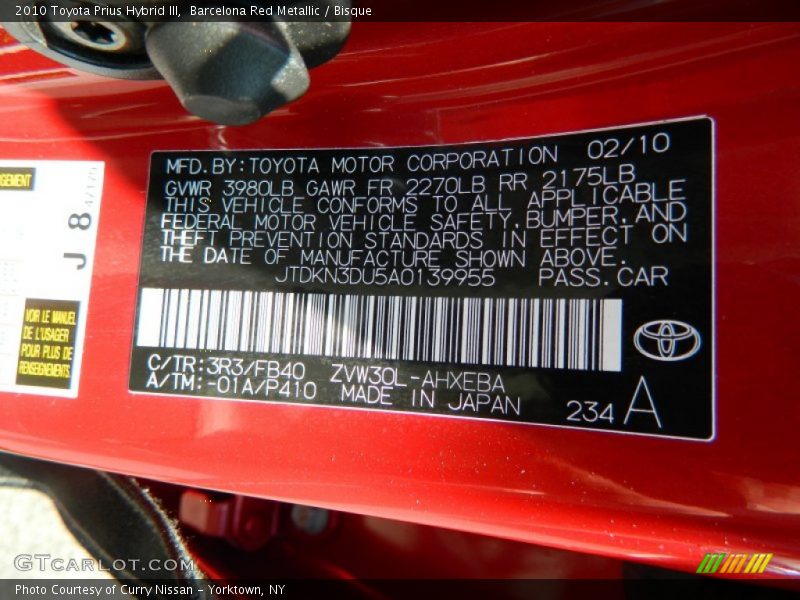 Barcelona Red Metallic / Bisque 2010 Toyota Prius Hybrid III