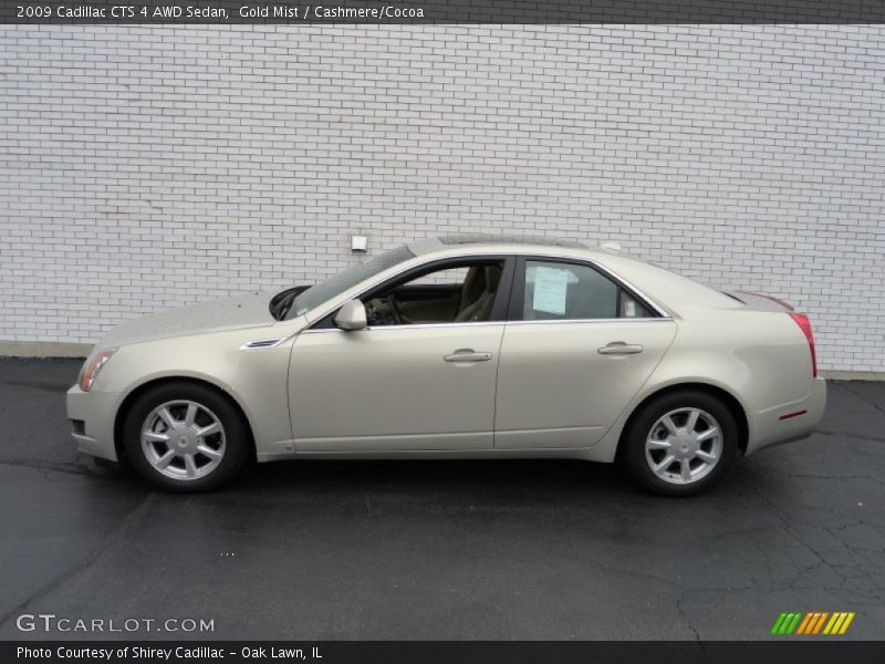 Gold Mist / Cashmere/Cocoa 2009 Cadillac CTS 4 AWD Sedan