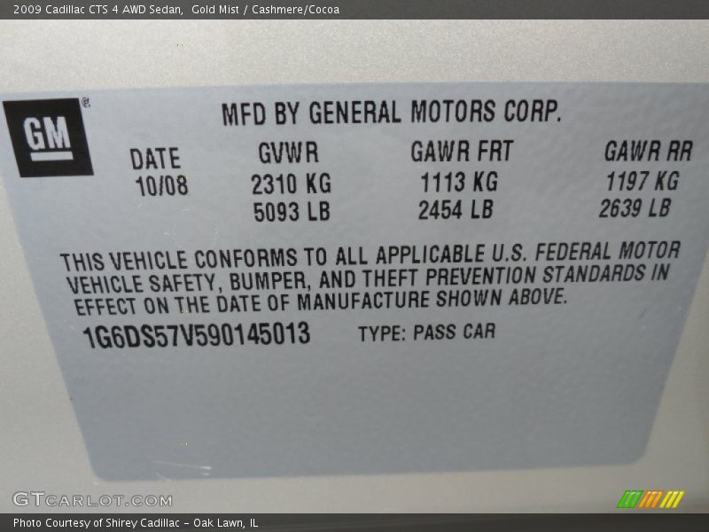 Gold Mist / Cashmere/Cocoa 2009 Cadillac CTS 4 AWD Sedan