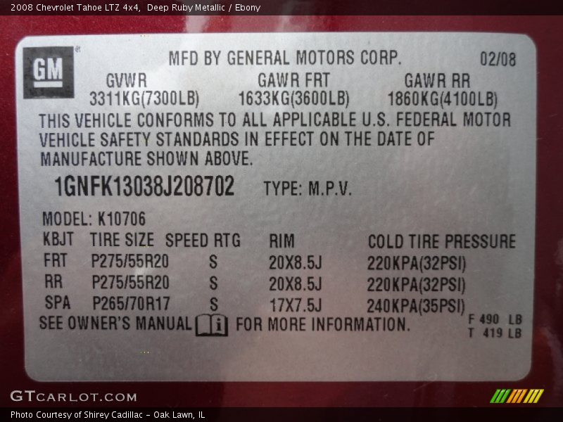 Deep Ruby Metallic / Ebony 2008 Chevrolet Tahoe LTZ 4x4