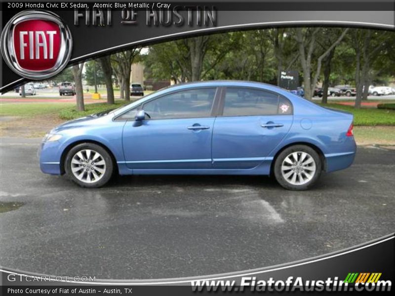 Atomic Blue Metallic / Gray 2009 Honda Civic EX Sedan