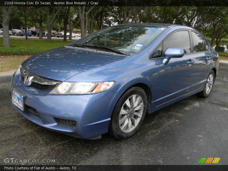 Atomic Blue Metallic / Gray 2009 Honda Civic EX Sedan
