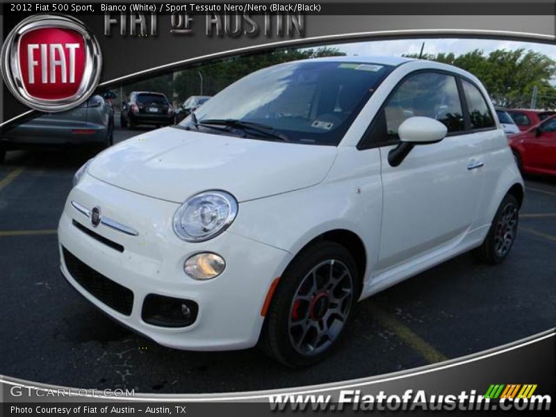 Bianco (White) / Sport Tessuto Nero/Nero (Black/Black) 2012 Fiat 500 Sport