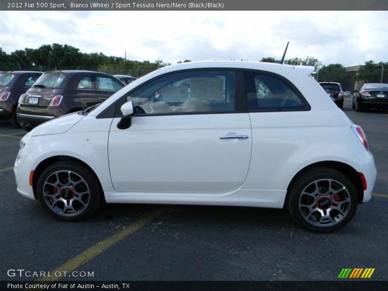Bianco (White) / Sport Tessuto Nero/Nero (Black/Black) 2012 Fiat 500 Sport
