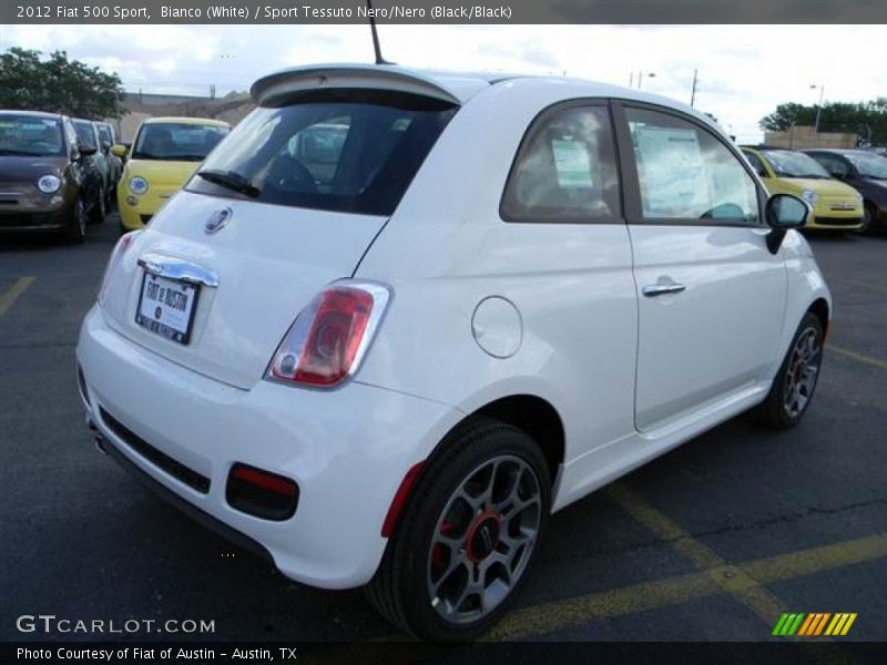 Bianco (White) / Sport Tessuto Nero/Nero (Black/Black) 2012 Fiat 500 Sport