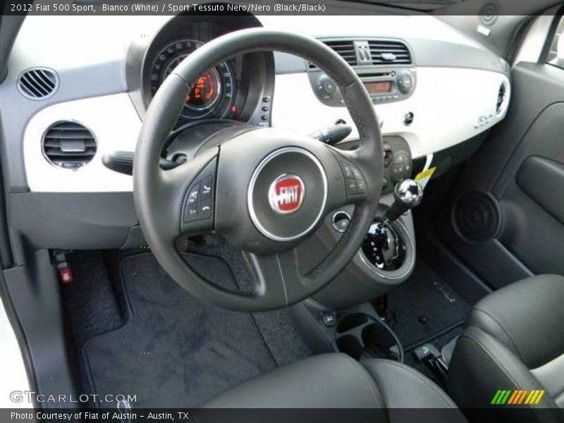 Bianco (White) / Sport Tessuto Nero/Nero (Black/Black) 2012 Fiat 500 Sport