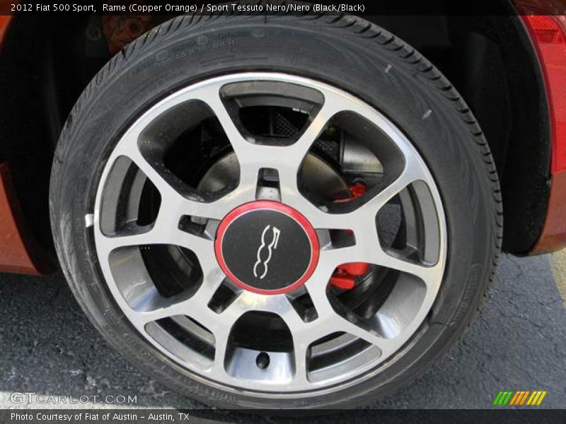 Rame (Copper Orange) / Sport Tessuto Nero/Nero (Black/Black) 2012 Fiat 500 Sport
