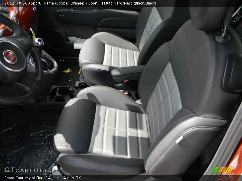 Rame (Copper Orange) / Sport Tessuto Nero/Nero (Black/Black) 2012 Fiat 500 Sport