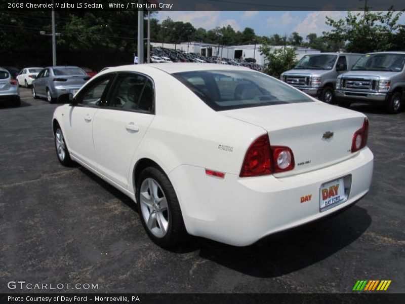 White / Titanium Gray 2008 Chevrolet Malibu LS Sedan