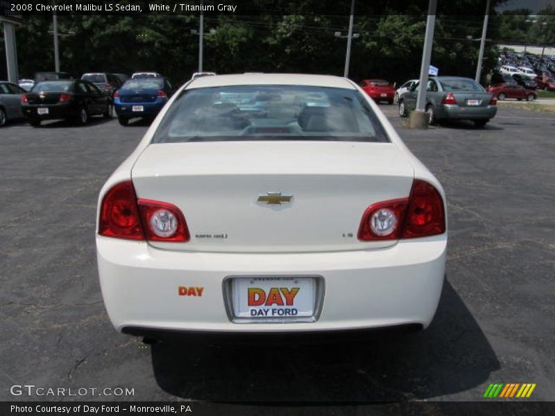White / Titanium Gray 2008 Chevrolet Malibu LS Sedan