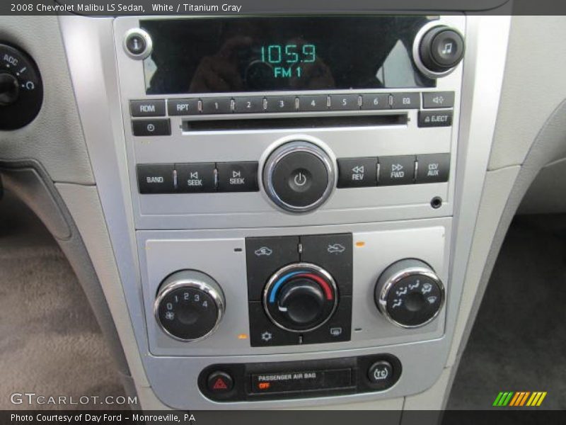 White / Titanium Gray 2008 Chevrolet Malibu LS Sedan