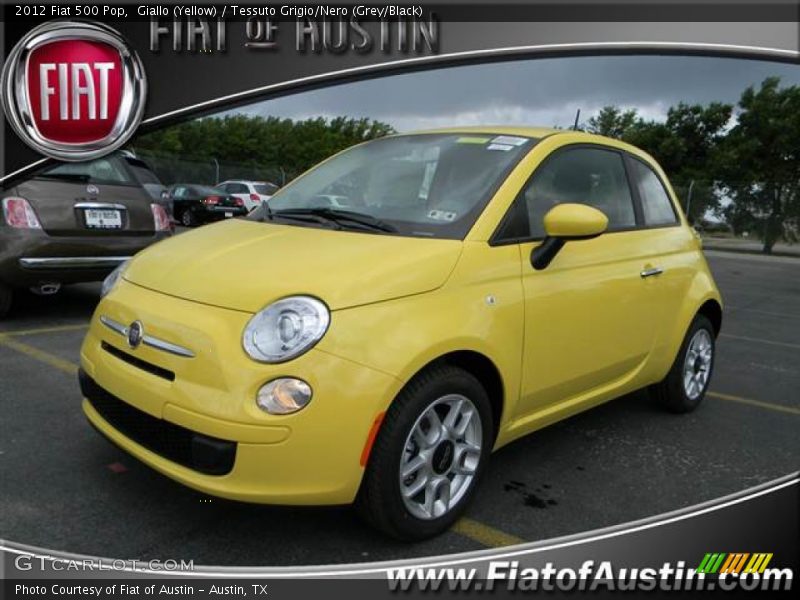 Giallo (Yellow) / Tessuto Grigio/Nero (Grey/Black) 2012 Fiat 500 Pop