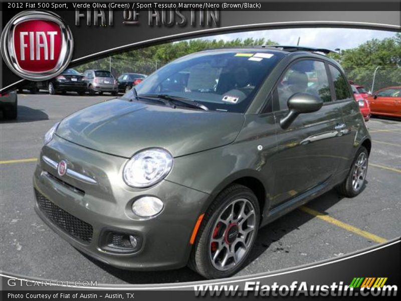 Verde Oliva (Green) / Sport Tessuto Marrone/Nero (Brown/Black) 2012 Fiat 500 Sport