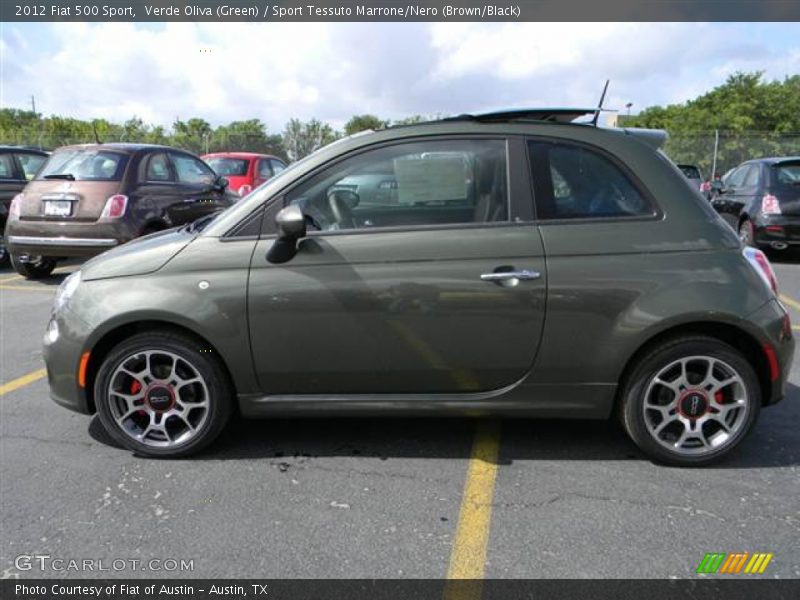 Verde Oliva (Green) / Sport Tessuto Marrone/Nero (Brown/Black) 2012 Fiat 500 Sport