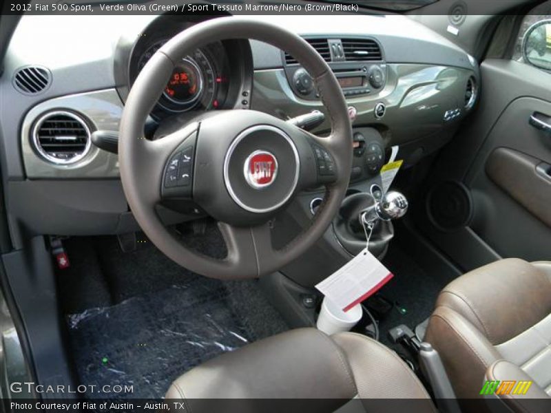 Verde Oliva (Green) / Sport Tessuto Marrone/Nero (Brown/Black) 2012 Fiat 500 Sport