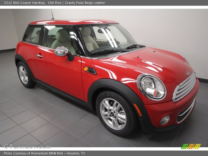 Chili Red / Gravity Polar Beige Leather 2012 Mini Cooper Hardtop