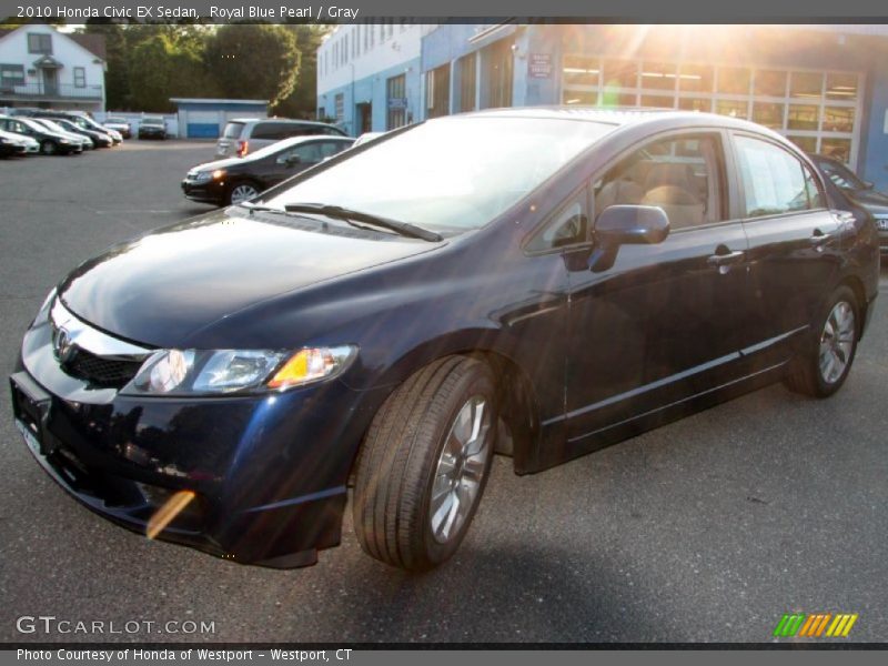 Royal Blue Pearl / Gray 2010 Honda Civic EX Sedan