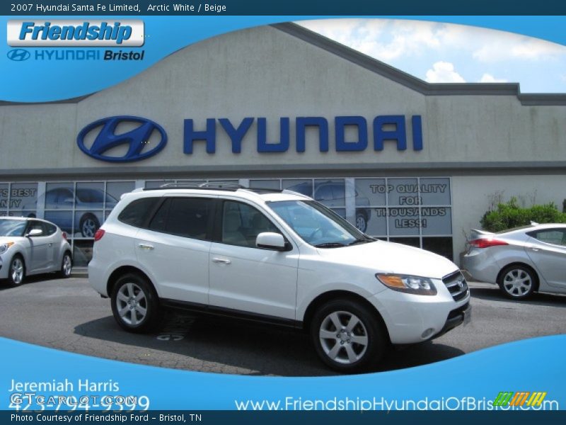 Arctic White / Beige 2007 Hyundai Santa Fe Limited