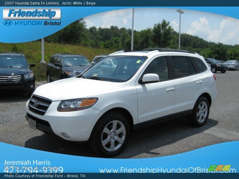 Arctic White / Beige 2007 Hyundai Santa Fe Limited
