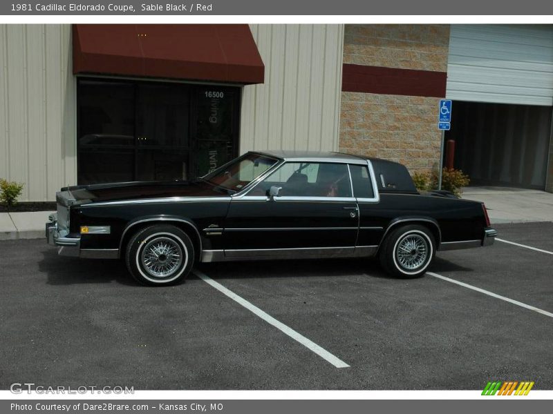Sable Black / Red 1981 Cadillac Eldorado Coupe
