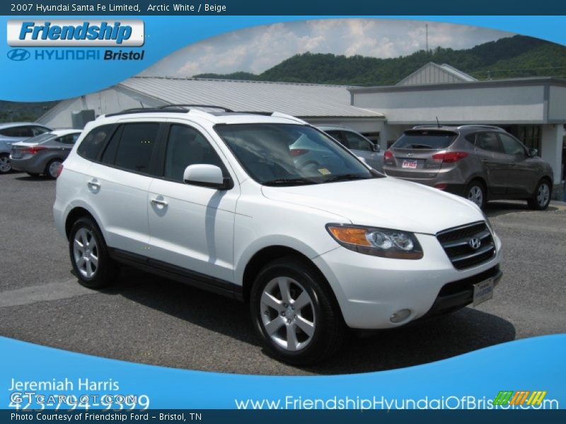 Arctic White / Beige 2007 Hyundai Santa Fe Limited