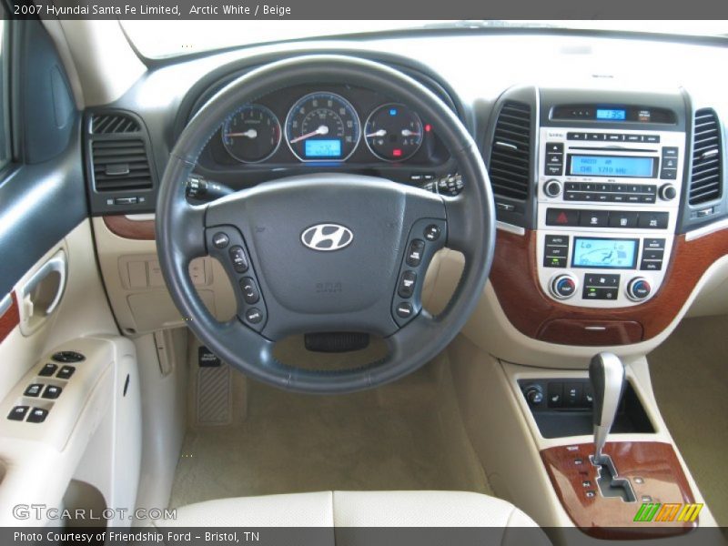 Arctic White / Beige 2007 Hyundai Santa Fe Limited