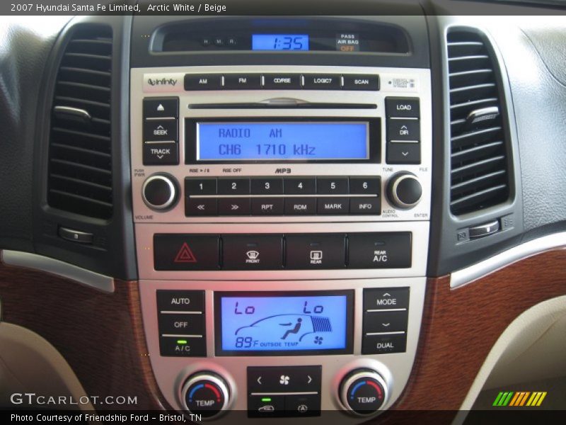 Arctic White / Beige 2007 Hyundai Santa Fe Limited
