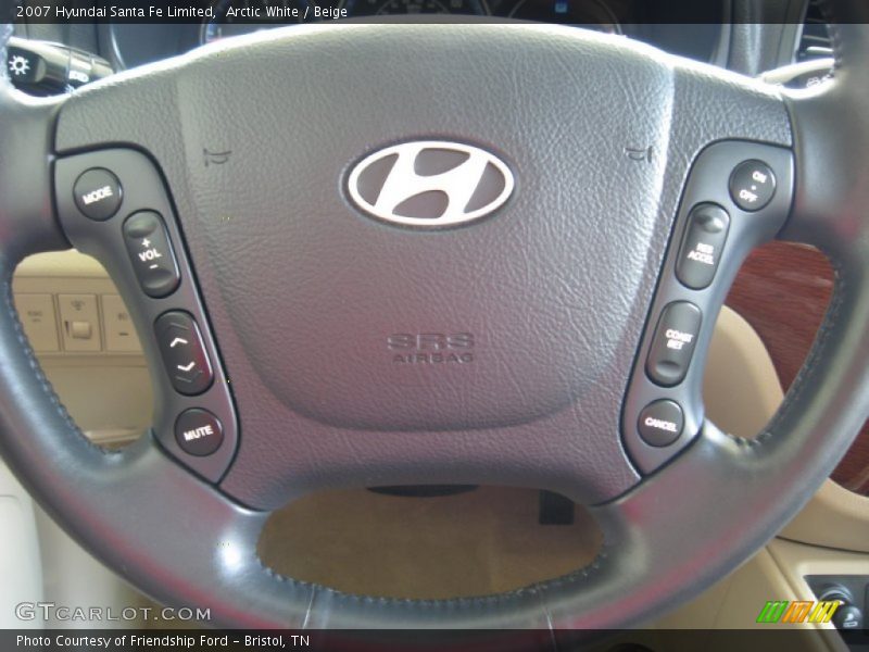 Arctic White / Beige 2007 Hyundai Santa Fe Limited