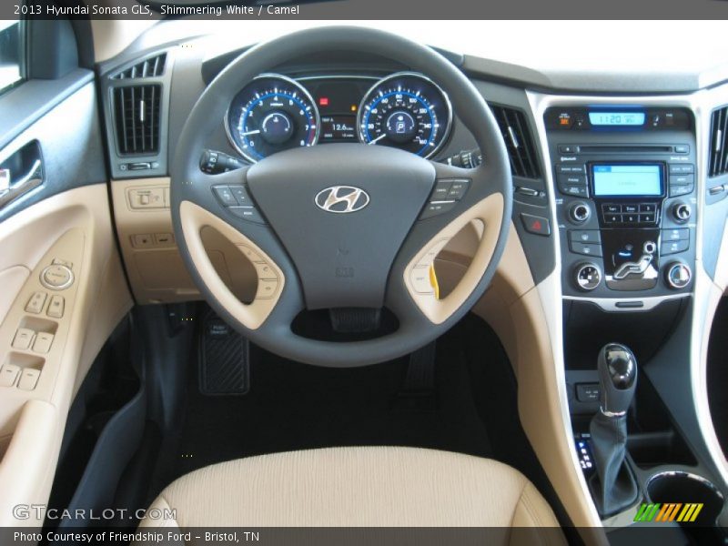 Shimmering White / Camel 2013 Hyundai Sonata GLS