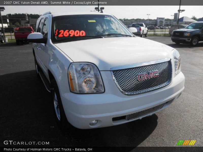 Summit White / Cocoa/Light Cashmere 2007 GMC Yukon Denali AWD