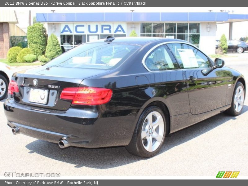 Black Sapphire Metallic / Oyster/Black 2012 BMW 3 Series 335i xDrive Coupe