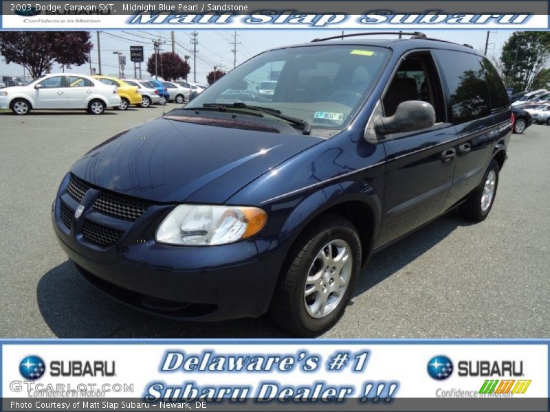 Midnight Blue Pearl / Sandstone 2003 Dodge Caravan SXT