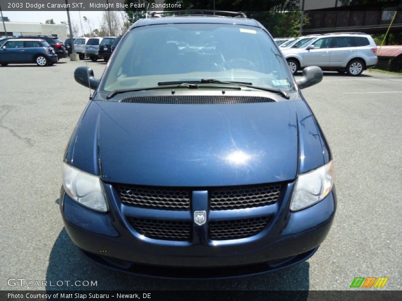Midnight Blue Pearl / Sandstone 2003 Dodge Caravan SXT