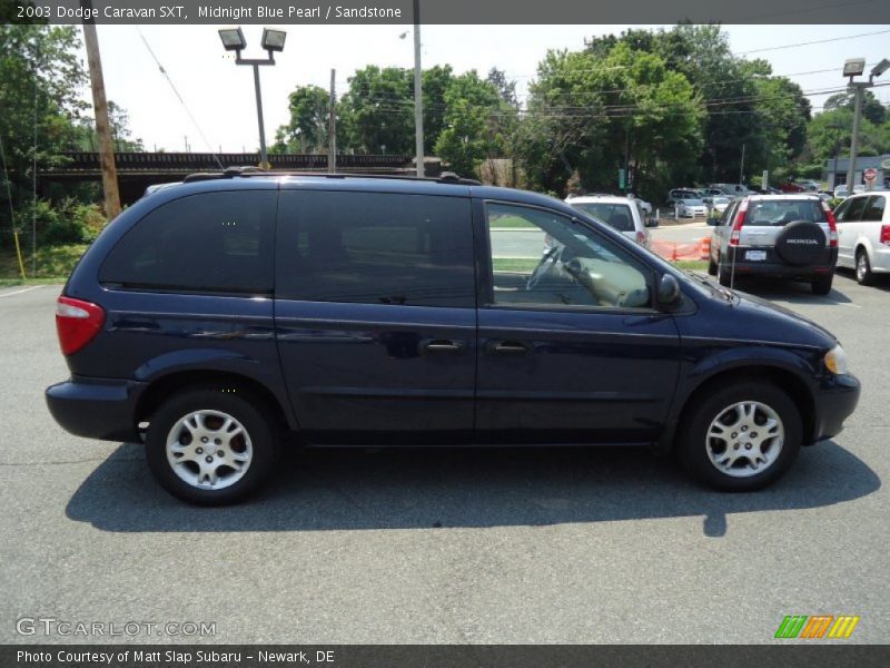 Midnight Blue Pearl / Sandstone 2003 Dodge Caravan SXT