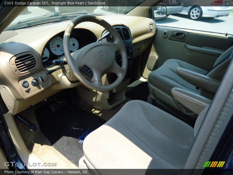 Midnight Blue Pearl / Sandstone 2003 Dodge Caravan SXT