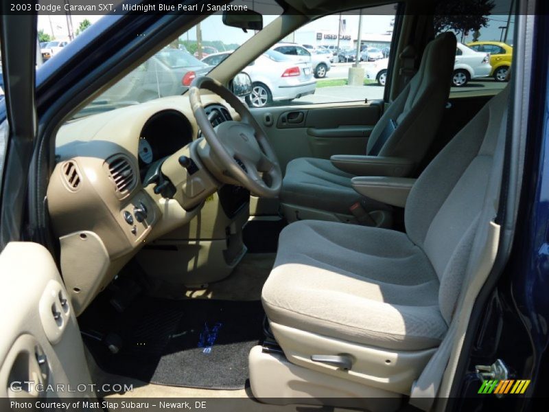 Midnight Blue Pearl / Sandstone 2003 Dodge Caravan SXT