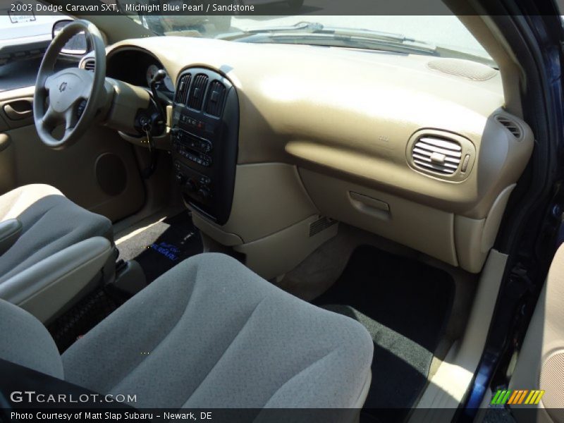Midnight Blue Pearl / Sandstone 2003 Dodge Caravan SXT