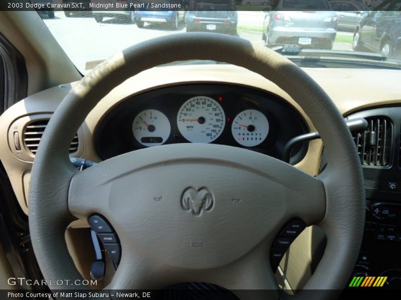 Midnight Blue Pearl / Sandstone 2003 Dodge Caravan SXT