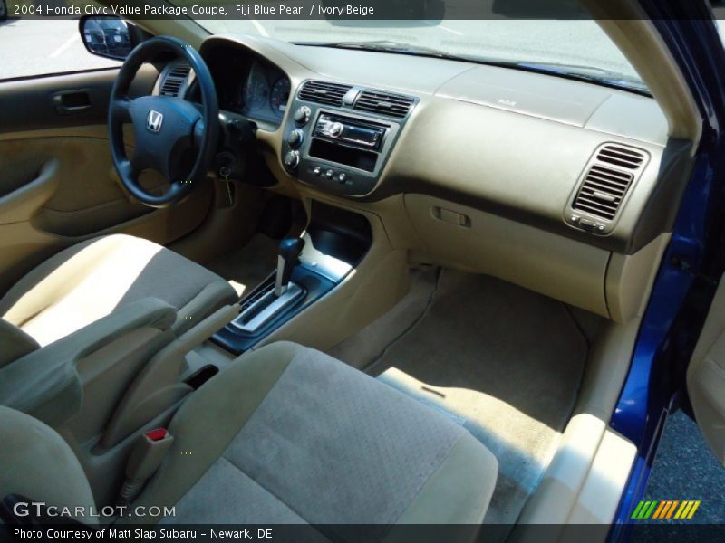 Fiji Blue Pearl / Ivory Beige 2004 Honda Civic Value Package Coupe