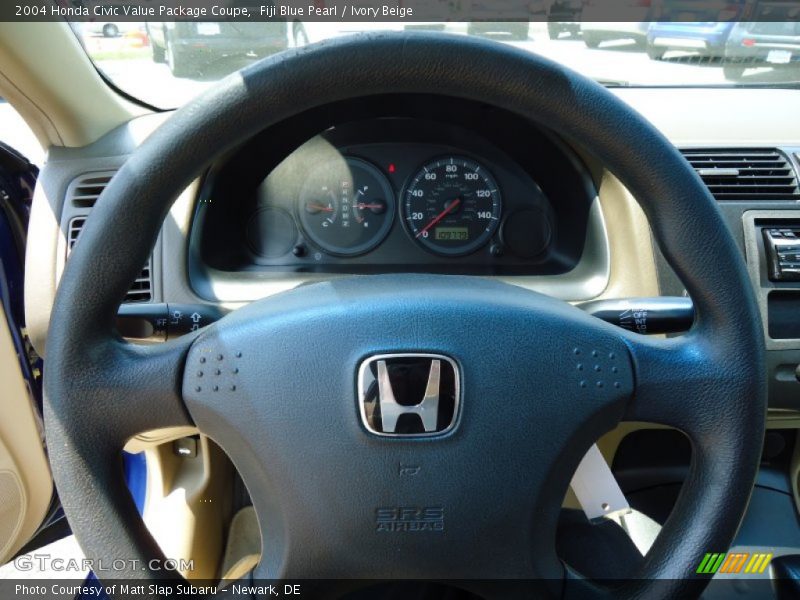 Fiji Blue Pearl / Ivory Beige 2004 Honda Civic Value Package Coupe