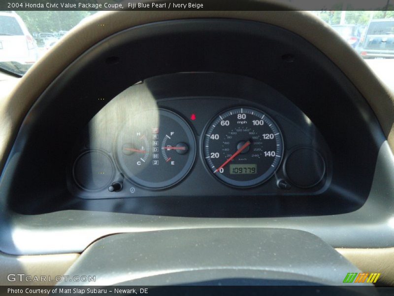 Fiji Blue Pearl / Ivory Beige 2004 Honda Civic Value Package Coupe