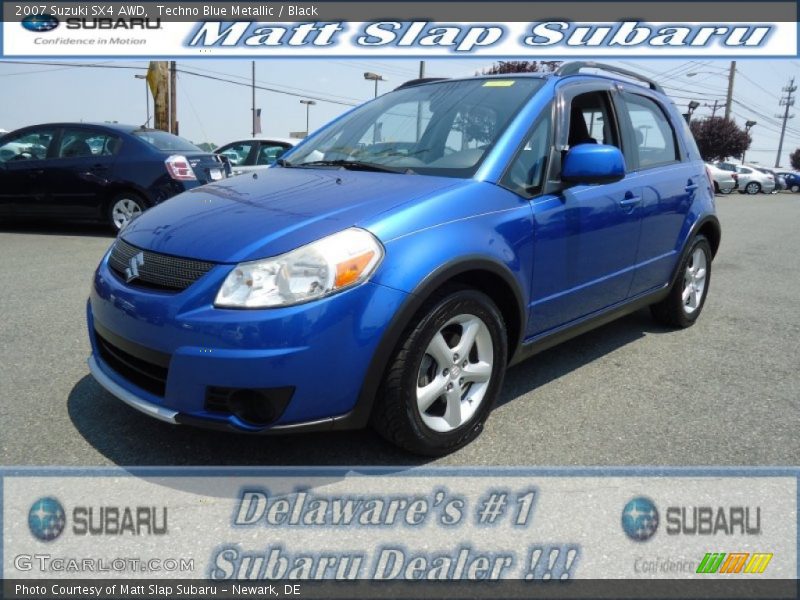 Techno Blue Metallic / Black 2007 Suzuki SX4 AWD