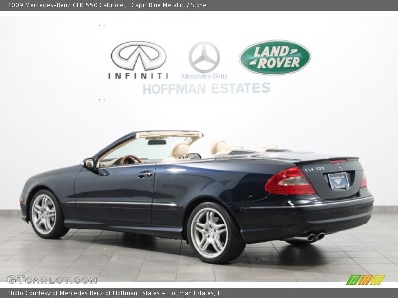 Capri Blue Metallic / Stone 2009 Mercedes-Benz CLK 550 Cabriolet
