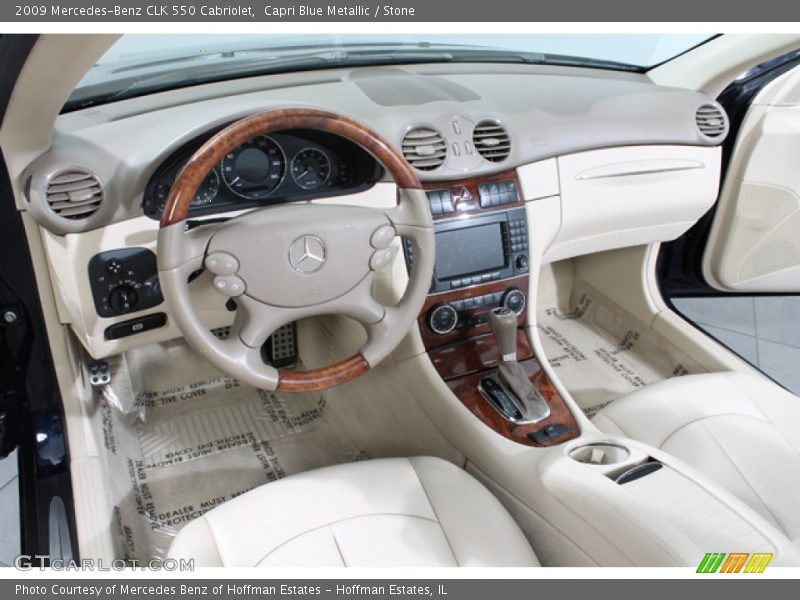 Capri Blue Metallic / Stone 2009 Mercedes-Benz CLK 550 Cabriolet
